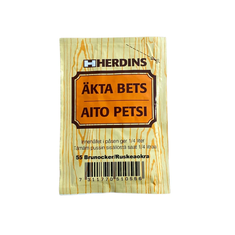 Äkta Bets pulverbets brunocker nr 55 för obehandlat trä Herdins