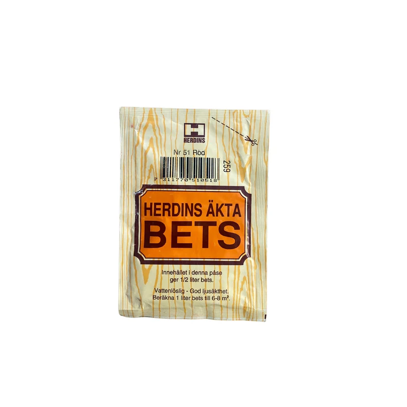 Äkta Bets pulverbets röd nr 51 för obehandlat trä Herdins 25 g