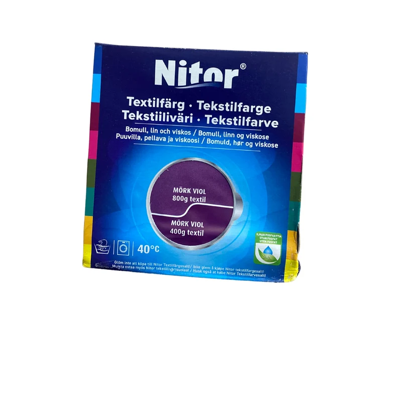 Textilfärg Mörk Viol lila tvättäkta för bomull lin och viskos Nitor 75 ml