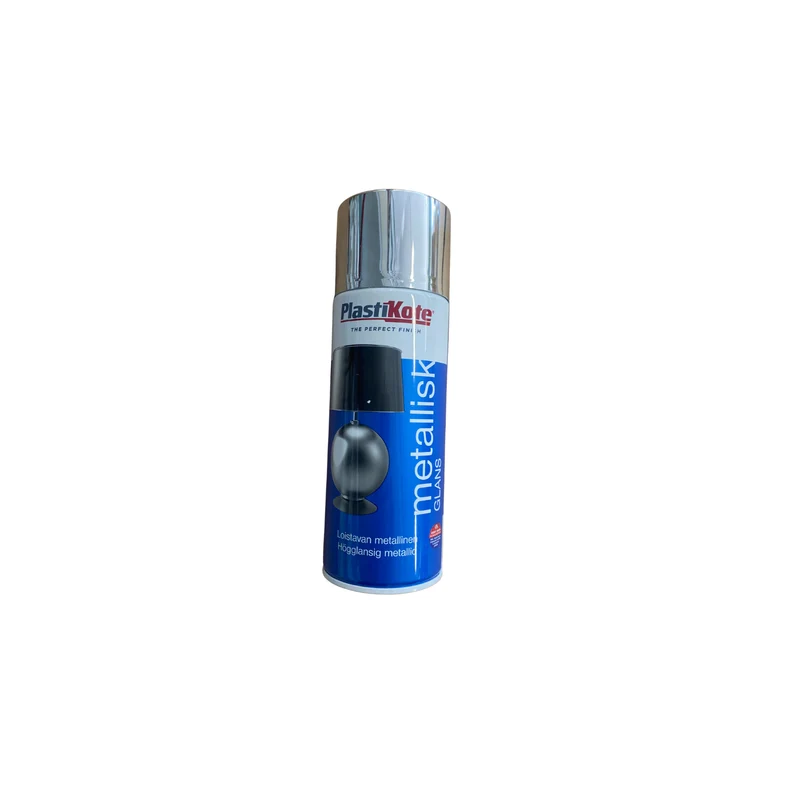 Metallisk glansfärg sprayfärg silver högglansig PlastiKote 400 ml