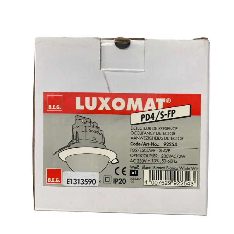Närvarosensor för infälld takmontering, Luxomat BEG PD4/S-FP, 360°