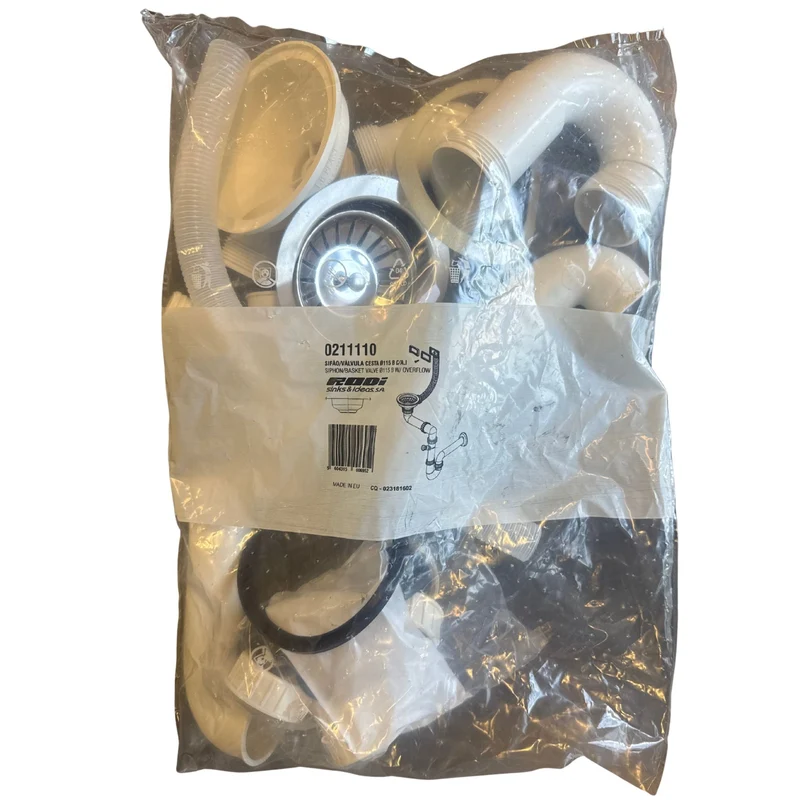 Sil/bottenventil med sifon och bräddavlopp Ø115 mm - universalpassning RODI