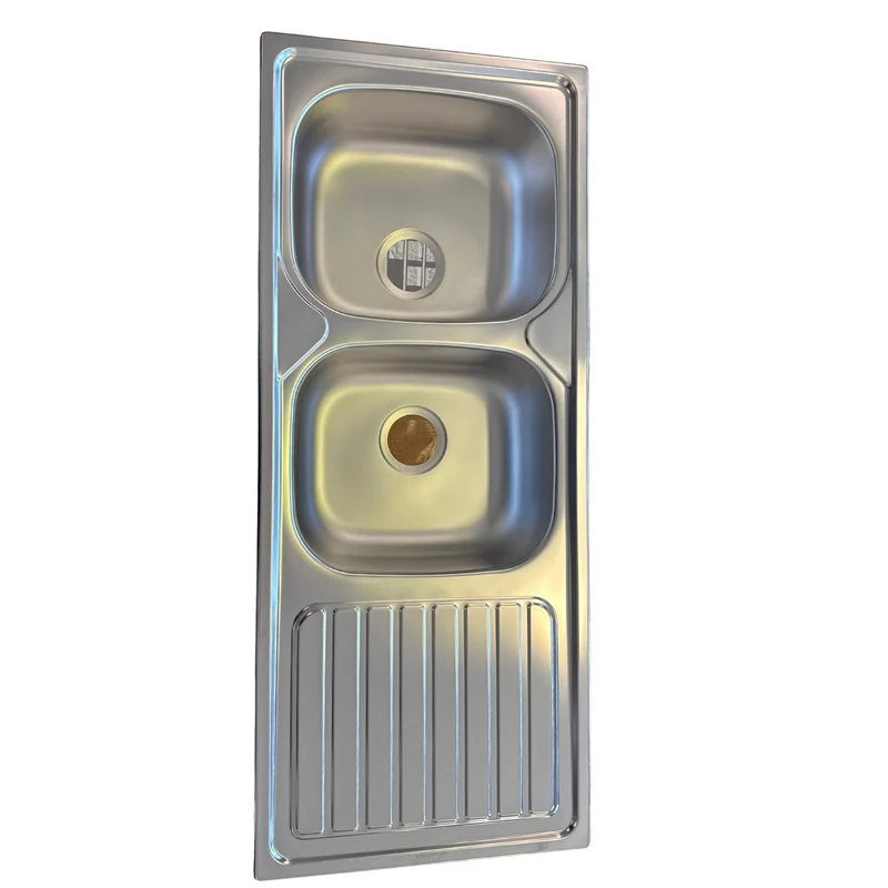 Diskho i Rostfritt Stål RODI med Avrinningsyta - 1200x500x150 mm