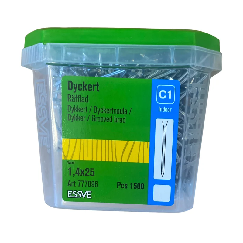 Dyckert Räfflad 1,4x25 mm ESSVE Blankförzinkad Trä 1500-pack
