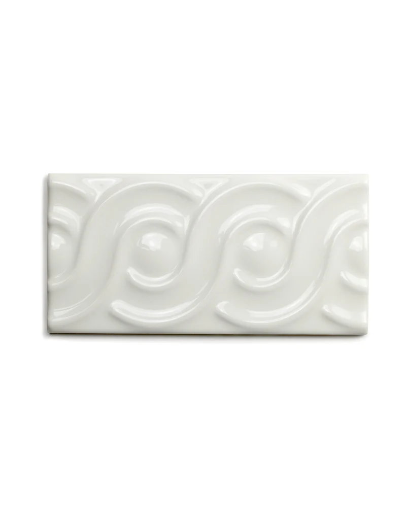 Kakel Victoria - Bård öglor 7,5 x 15 cm elfenbensvit, blank