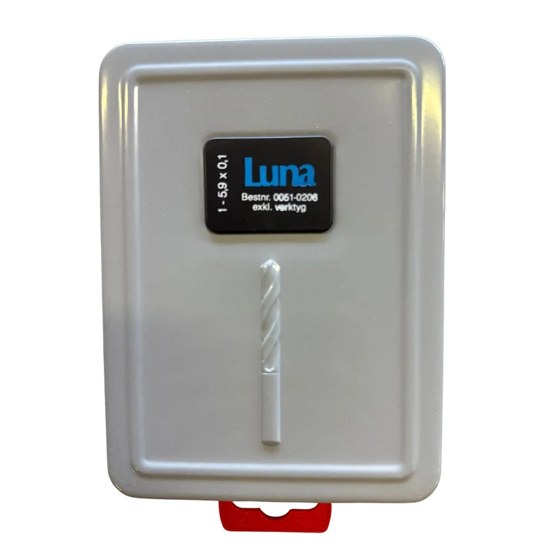 Borrkassett 1,0-5,9 mm x0,1 mm Luna metalllåda