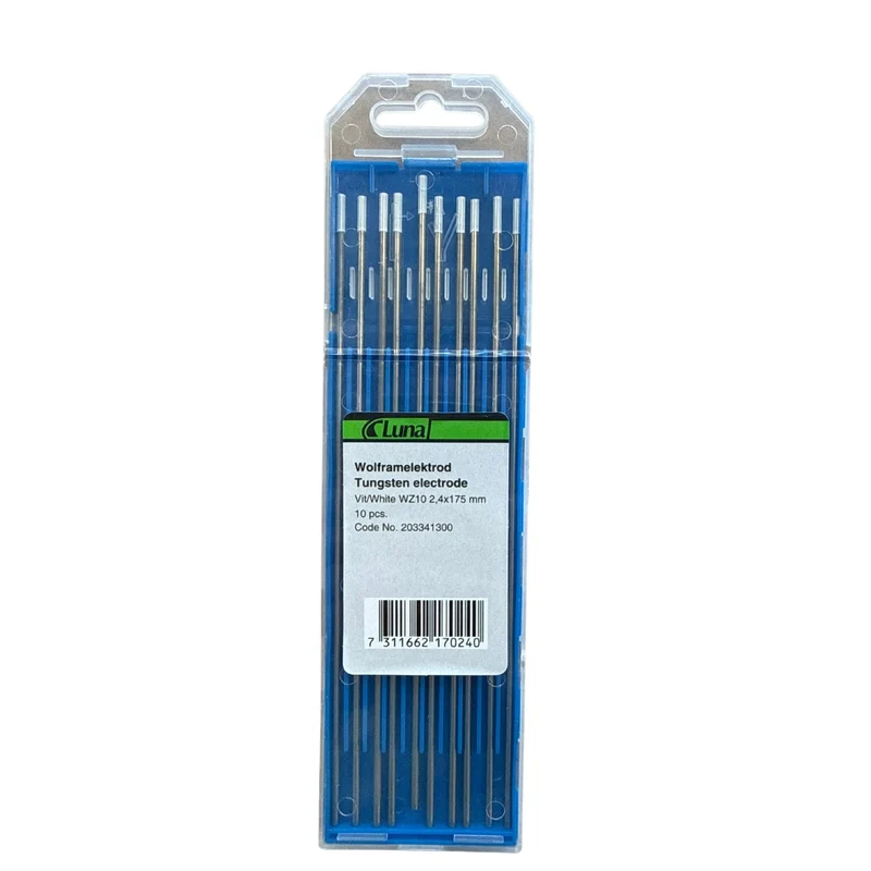 Wolframelektrod vit WZ10 2,4x175 mm Luna TIG-svetsning - 10-pack