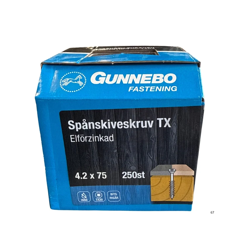 Spånskiveskruv TX Elförzinkad 4.2x75 mm Gunnebo - 250-pack