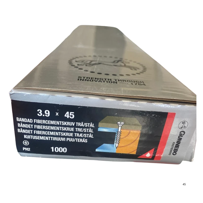 Bandad Fibercementskruv 3.9x45 mm Gunnebo PH2 - 1000-pack