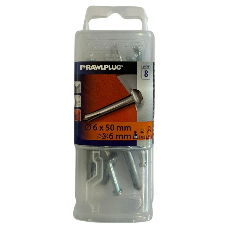 Metallspikplugg Rawlplug 6x50 mm 8 st