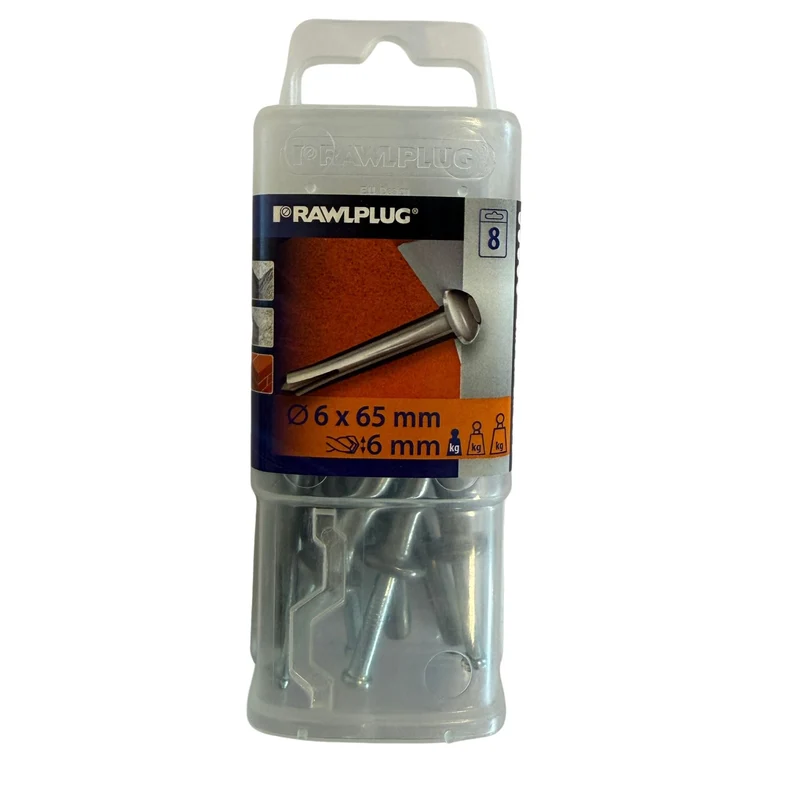 Metallspikplugg Rawlplug 6x65 mm 8 st