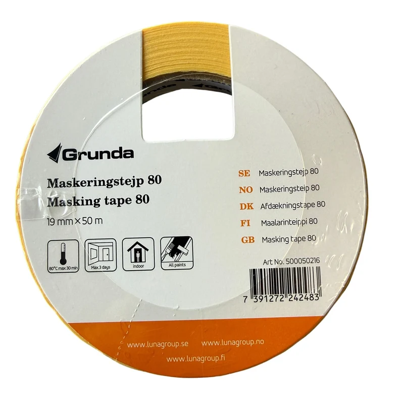 Maskeringstejp Grunda 80 - 19 mm x 50 m