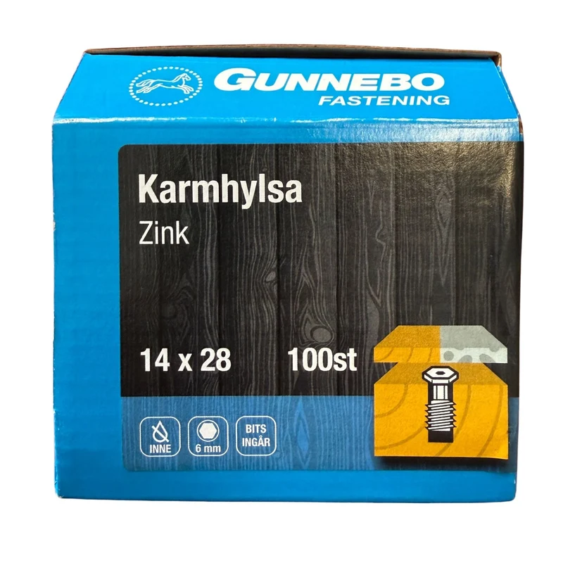 Karmhylsa Zink 14x28 mm Gunnebo - 100 st
