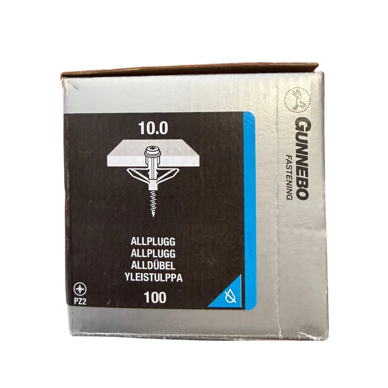 Allplugg Nylon 10.0 mm Gunnebo inkl. Skruv - 100 st