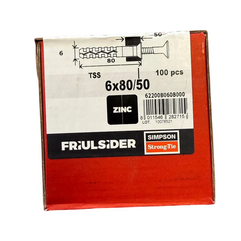 Plugg TSS Zink 6x80/50 mm Friulsider - 100 st