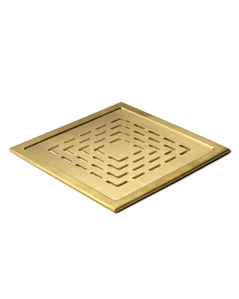 Golvbrunnssil mässing - DecoDrain 200 x 200 mm