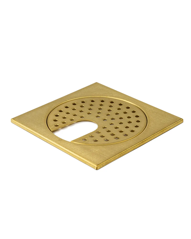 Golvbrunnssil mässing - Standard med hål 200 x 200 mm