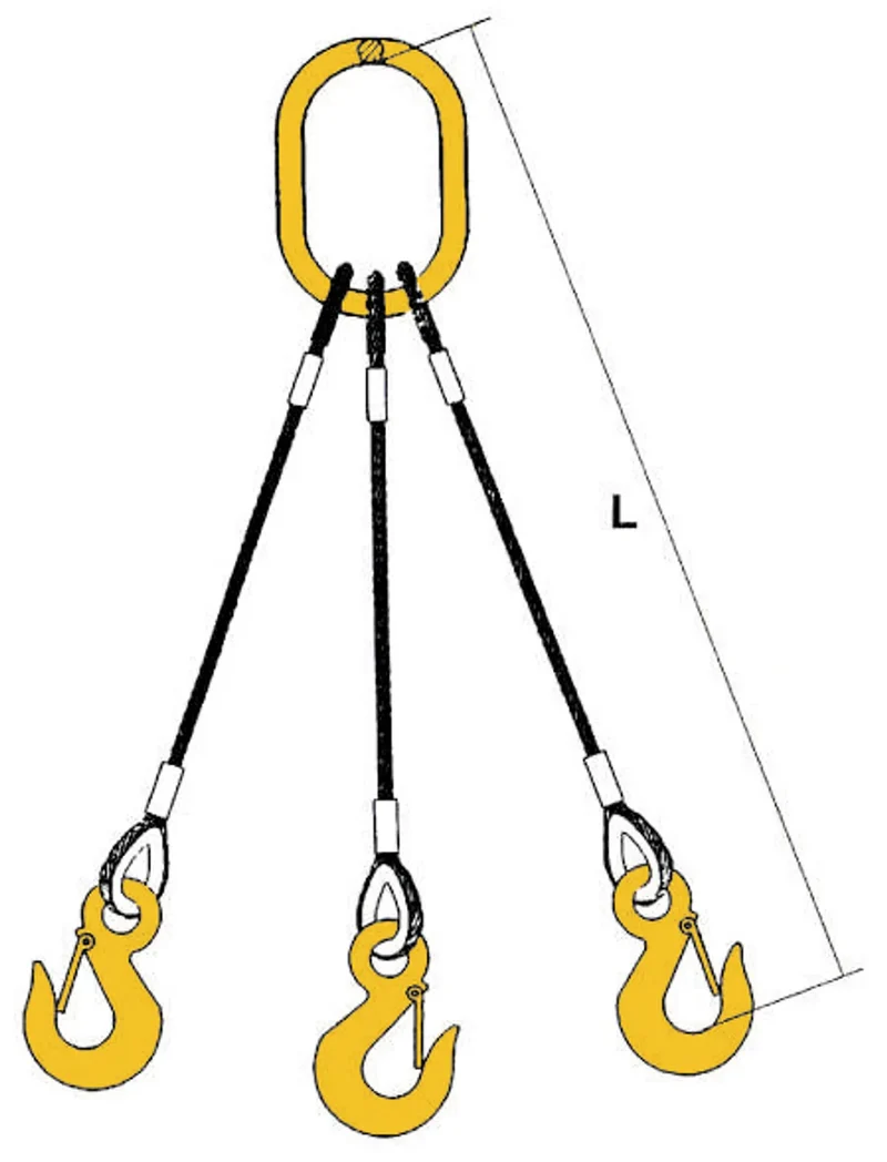Skottkärrelänga 3-partig med spärrkrokar EKN Gunnebo Lifting
