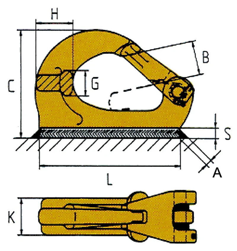Svetsbar universalkrok UKN Gunnebo Lifting