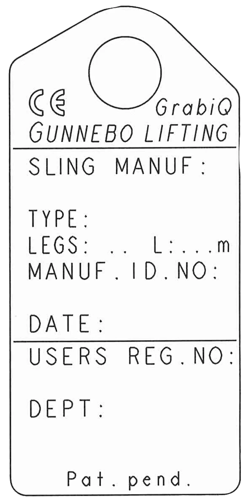 Märkbricka i rostfritt Gunnebo Lifting
