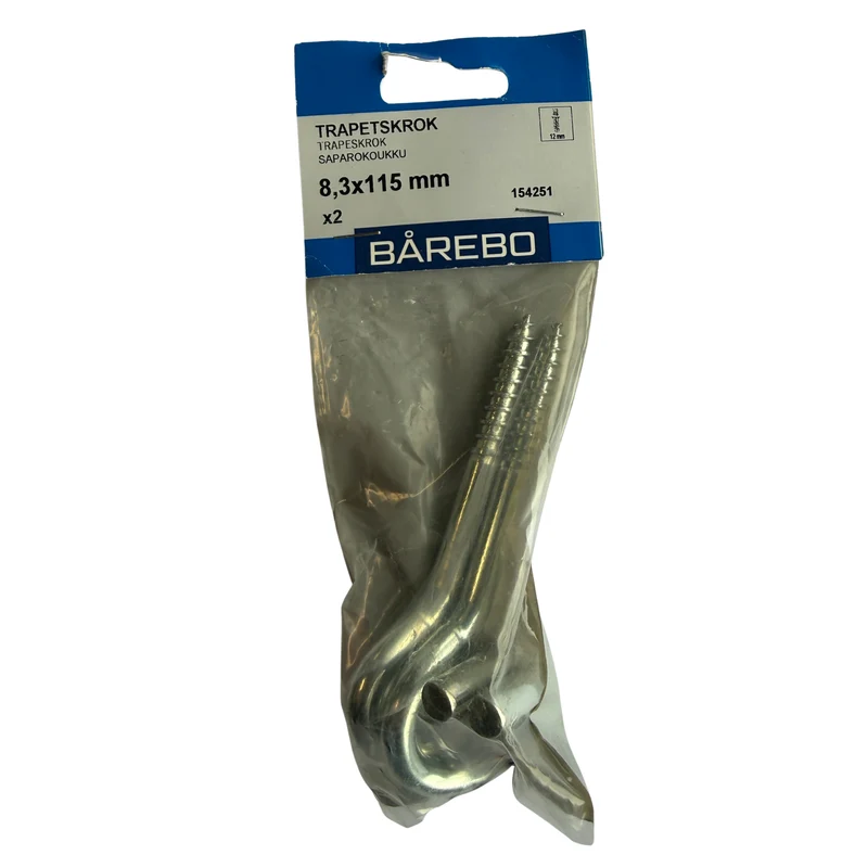 Trapetskrok förzinkad 8,3x115 mm Bårebo 2-pack
