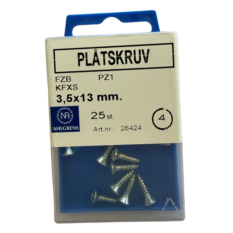 Plåtskruv 3,5x13mm Ahlgrens FZB, 25 st