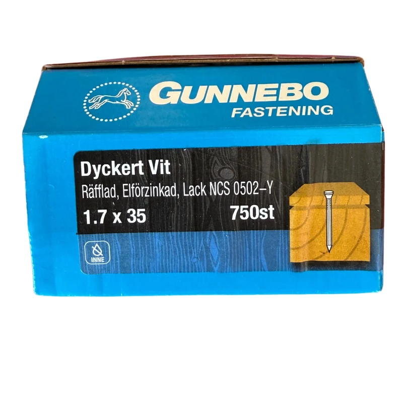 Dyckert Vit Räfflad Elförzinkad 1,7x35 mm Gunnebo - 750 st