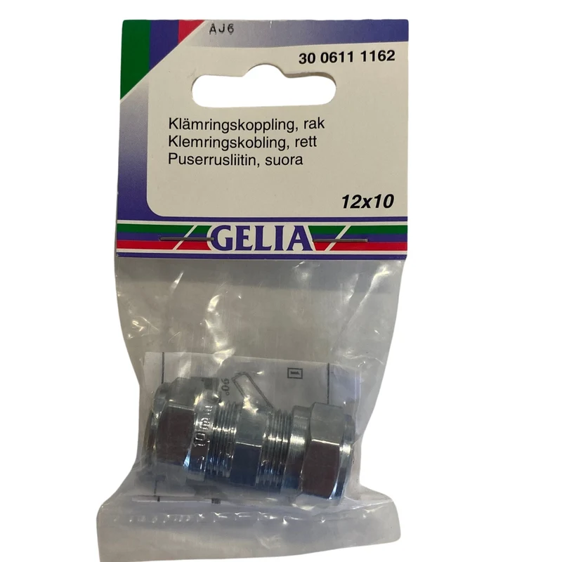 Klämringskoppling rak GELIA 12x10mm - reducerkoppling kopparrör