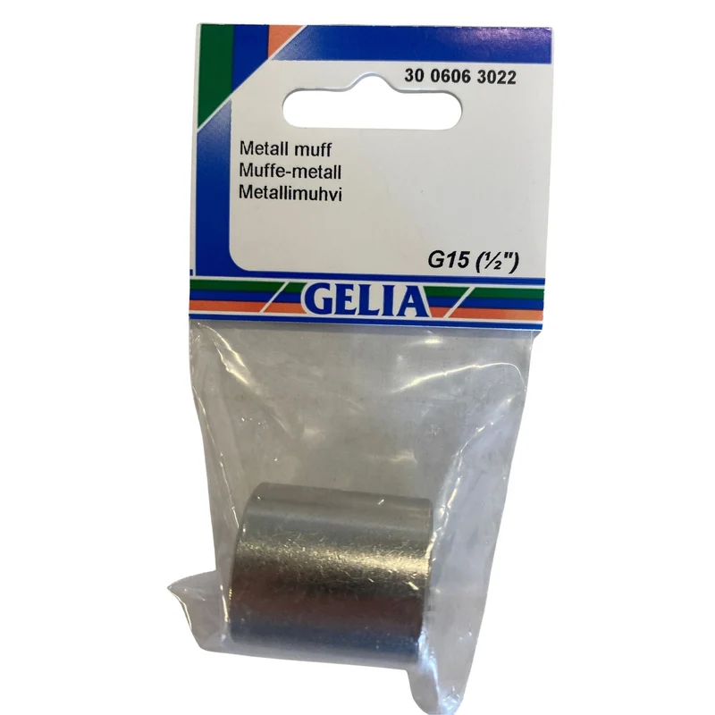 Muff metall GELIA G15 (1/2") - med invändig gänga