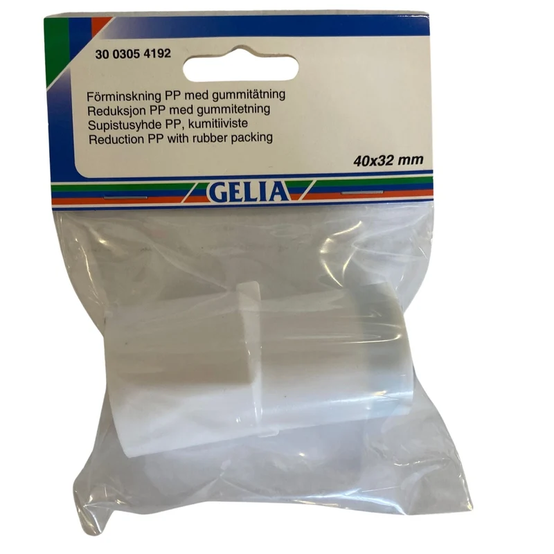 Förminskning PP med gummitätning 40x32 mm - GELIA