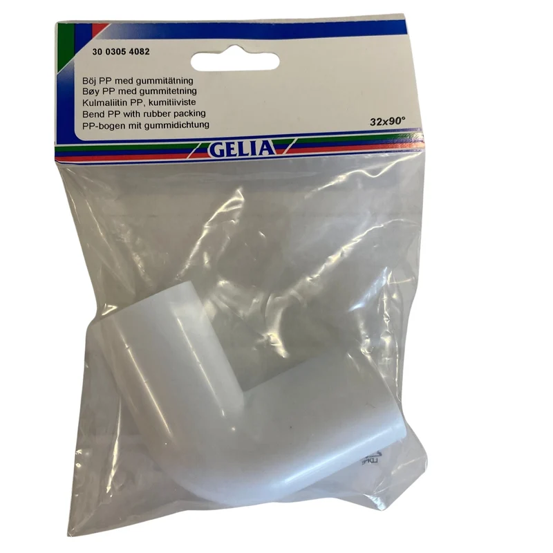 Böj PP med gummitätning 32x90° - GELIA