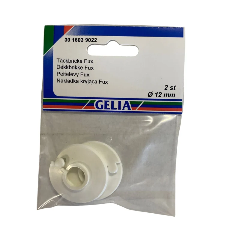 Täckbricka Fux 12 mm - Vit Rörtäckning från GELIA, 2-pack
