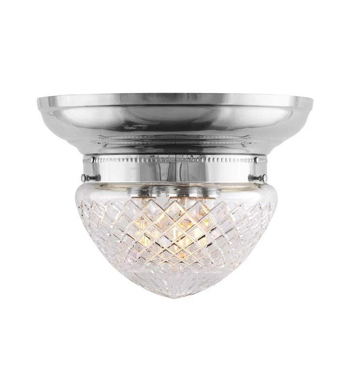 Plafond - Taklampa Frödingplafond 200 nickel, slipat klarglas