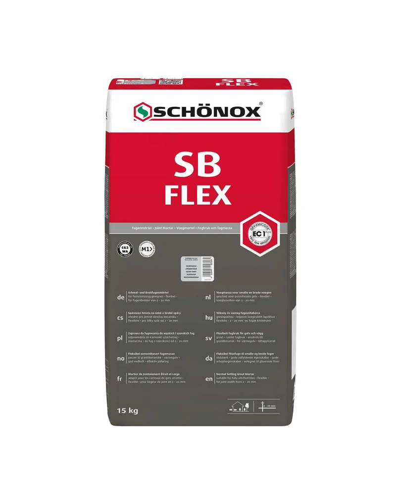 Kakelfog 15 kg - Schönox SB silvergrå