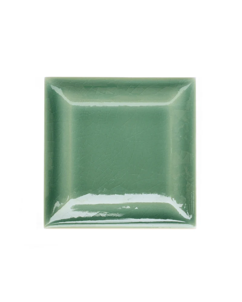 Kakel Bristol - Fasad kant 7,5 x 7,5 cm akvagrön, krackelerat