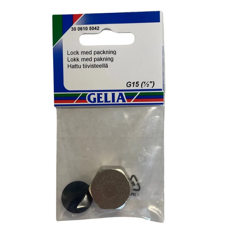Lock med Packning GELIA G15 (1/2") - Förslutning Metall