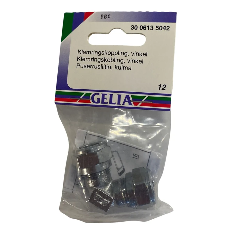 Klämringskoppling Vinkel GELIA 12 mm - Rörkoppling