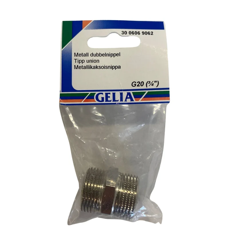Dubbelnippel GELIA G20 (3/4") - Metall Rörkoppling