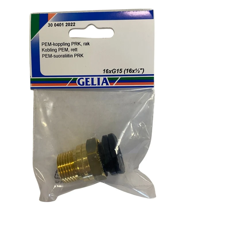 PEM-koppling Rak GELIA 16xG15 (16x1/2")