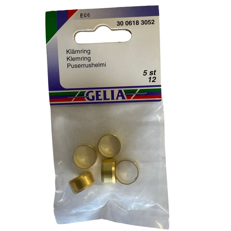 Klämring GELIA 12 mm – 5-pack mässing för rörinstallation