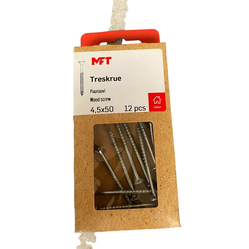 Träskruv MFT försänkt zink 4,5x50 mm T20