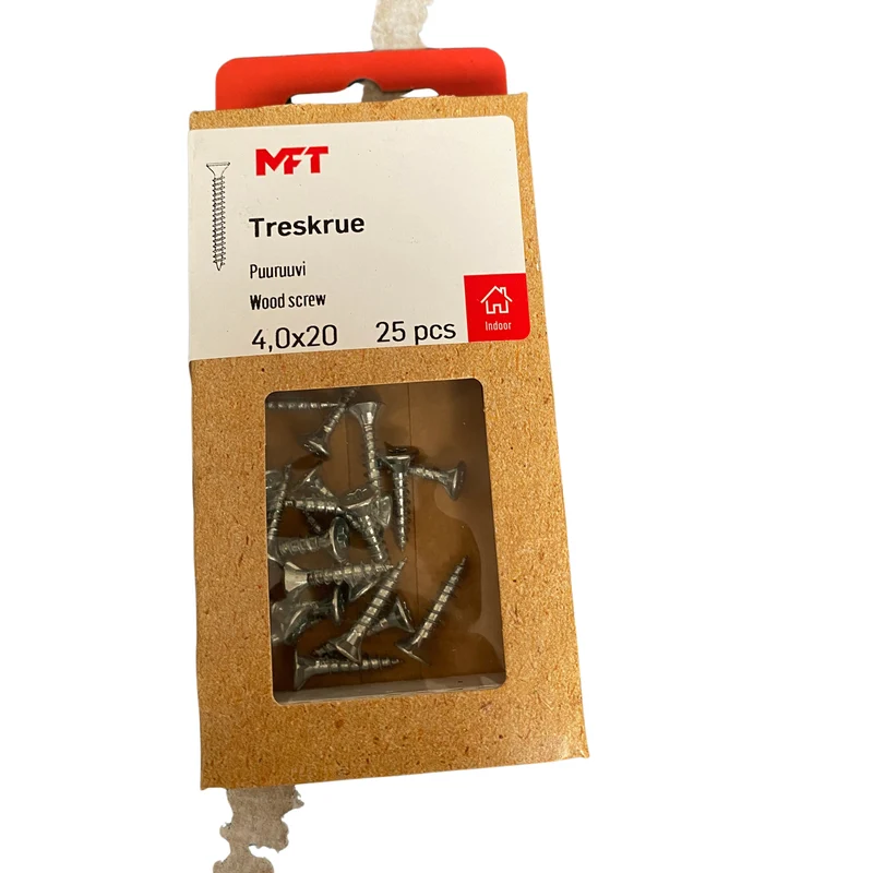 Träskruv MFT försänkt zink 4,0x20 mm T20
