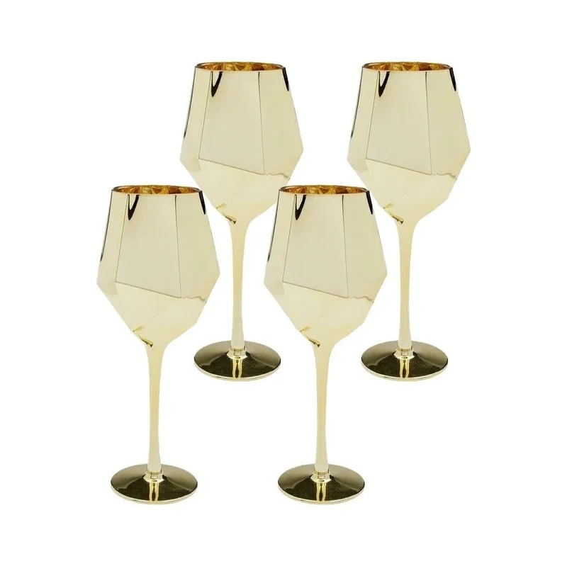 KARE komplett 4 vinglas DIAMOND 660 ml guld