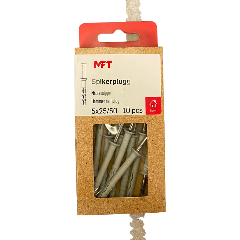 Spikplugg MFT 5x25/50 10st/frp förzinkad