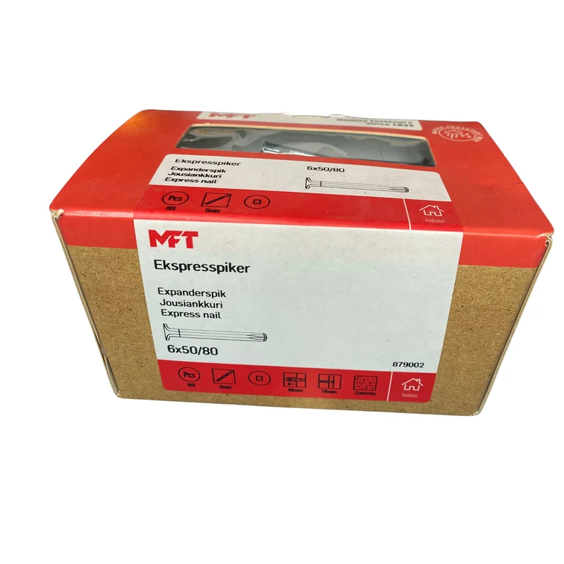Expanderspik MFT 6x50/80 100st/frp förzinkad