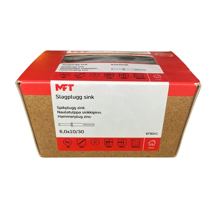 Spikplugg metall 6x10/30 MFT 100 st