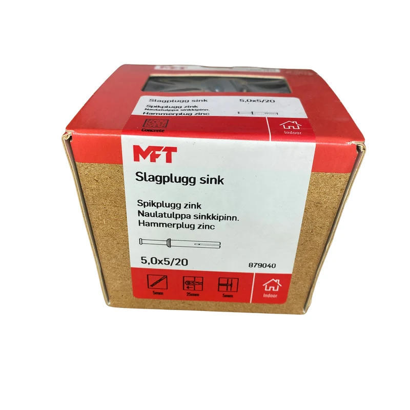 Metallspikplugg MFT 5x20mm stål/zink