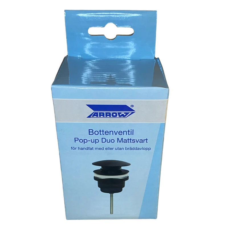 Bottenventil Pop-up Duo Mattsvart Arrow