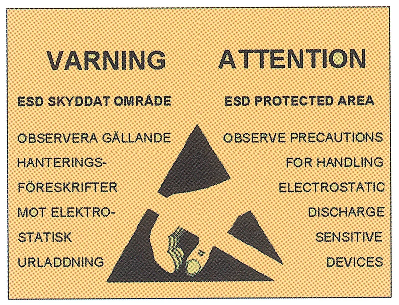 Gigant varningsskyltar ESD