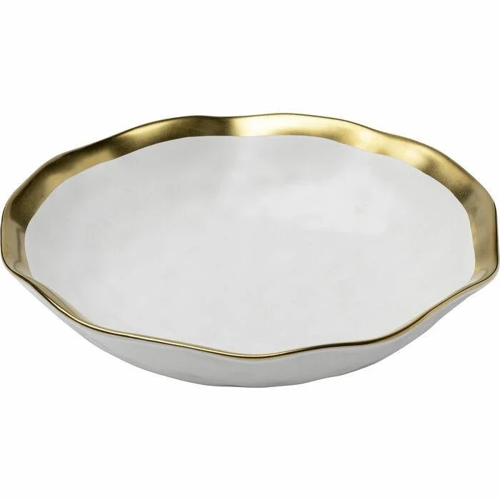 Tallrik djup KARE DESIGN - BELL, 20 cm, vit/guld